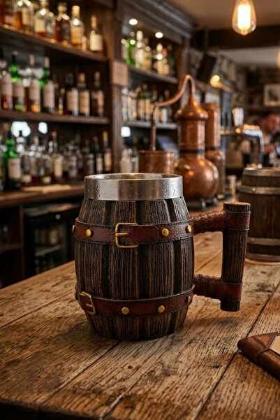 MINDA Fıçı Kupa Bardak Paslanmaz Çelik Bira Bardağı 600 ml