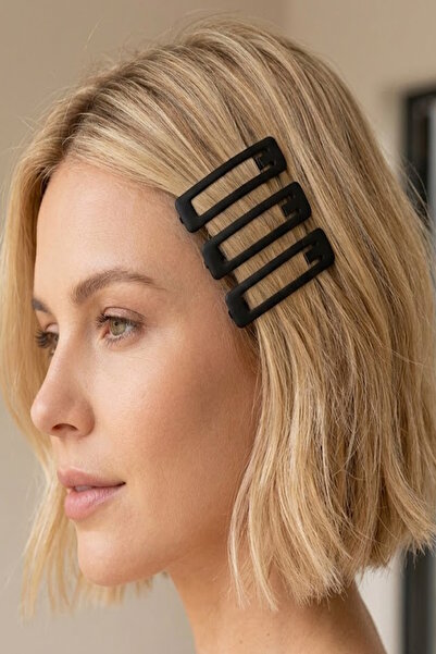 CAŞ DEKORASYON Crni set od 3 delova sa bočnim kopčama