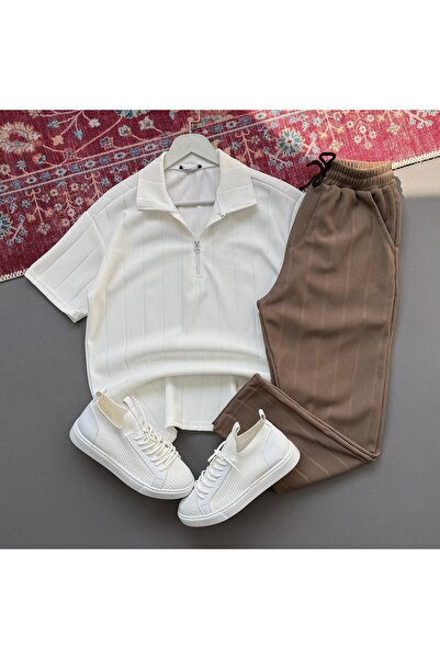 KONSEPT35 Men's Ottoman Zippered Summer Top and Bottom Set