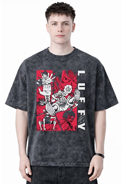 SEVBANO Μπλουζάκι Monkey D. Luffy One Piece Anime με στάμπα, Unisex, Oversize...