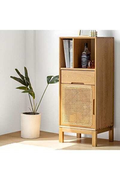 WoodenDecoration01 Evinna Hasır Kapaklı Çok Amaçlı Dolap
