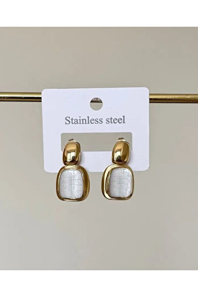 Haziran Accessories Dangle Model, Pearlescent Reflective Steel Women's Earrings