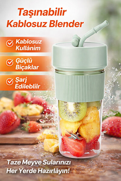 Ervinay Mucize Taşınabilir Şarjlı Mini Blender Smoothie ve Meyve Suyu Hazırla...