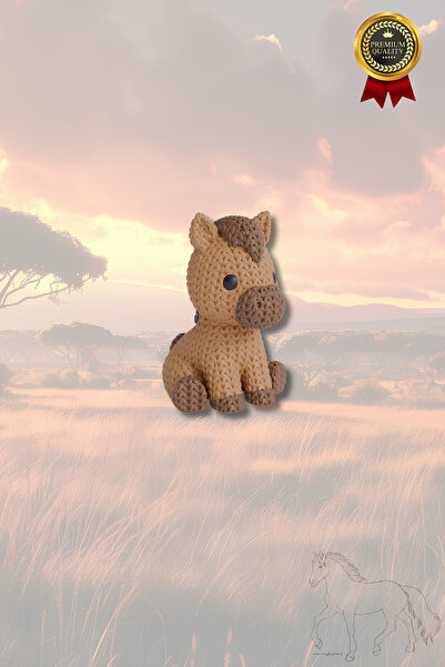 mmb Tricotat cu model Amigurumi Cal breloc geantă Accesoriu auto tip breloc