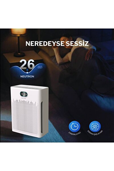 NEUTRON Hepa 13 Filtreli Hava Temizleyici, 3 Katmanlı Filtre, Akıllı Hava Temizleme Cihazı