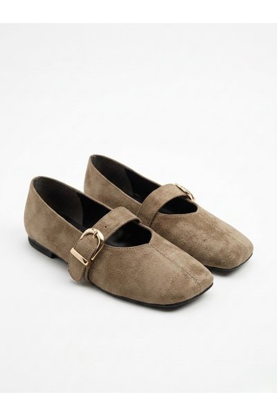 afra shoes أحذية نسائية جلد سويدي مقدمة مربعة حذاء مسطح - تصميم أنيق ومريح