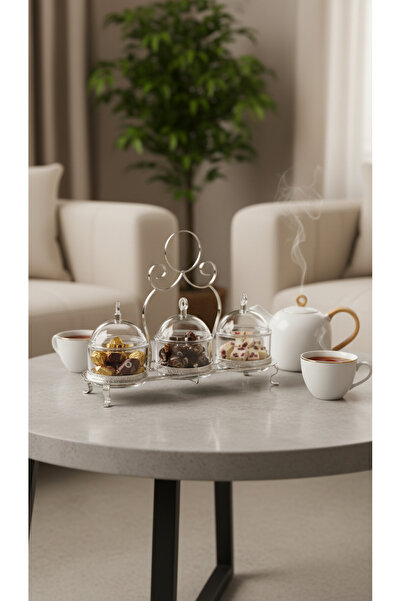 Generic A set of dessert and nut dishes with lids - an elegant touch for comp...