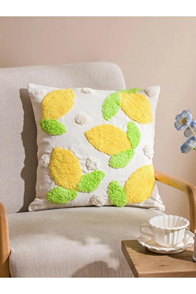 LC Waikiki Broderie cu lămâie Husă de pernă pentru canapea 45x45 Cm (S6)