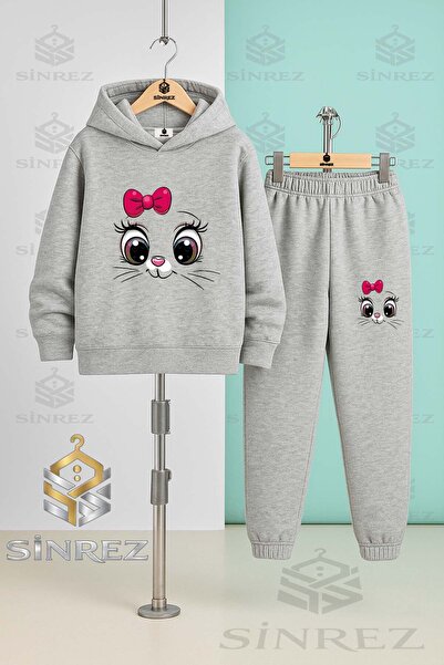 SİNREZ Set de trening cu glugă pentru copii, unisex, CAT EYE PMBE KRDL