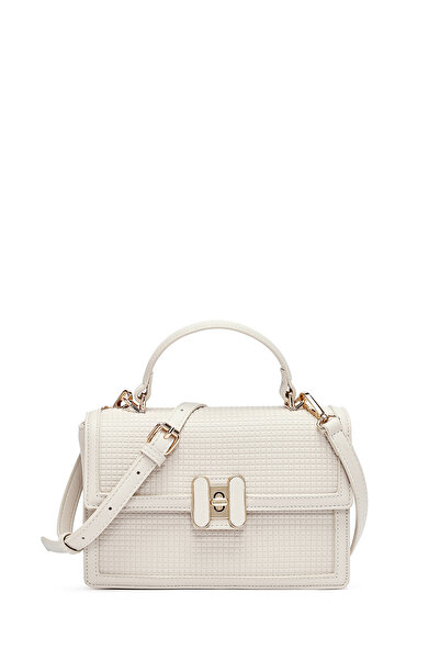 Derimod Γυναικεία Κρέμα με τύπωμα Μακρύς Ιμάντας Τσάντα χιαστί 26SBD281918