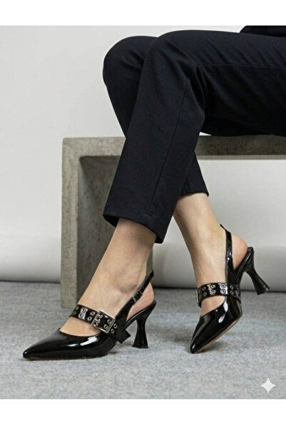 SH SİLVER MODA Δερμάτινα παπούτσια λουστρίνι με κάψουλες και σχέδιο καπέλου Κ...