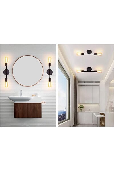 Allians Modern Siyah Tavandan Duvardan Metal Aplik Plofonyer Avize