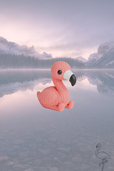 mmb Croșetat cu model Amigurumi Flamingo breloc geantă Accesoriu auto tip charm
