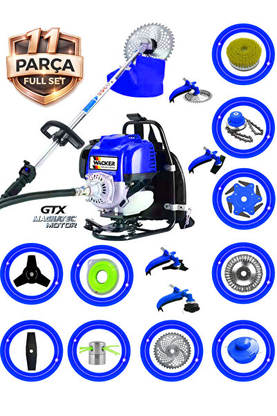 Wacker Pro German BC-427 MAX Seri Sırt Tipi Benzinli Ot Çalı Çim Biçme Tırpan...