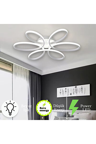 Allians Modern Beyaz LED Tavana Asma Avize, Şık ve Şeffaf Tasarım