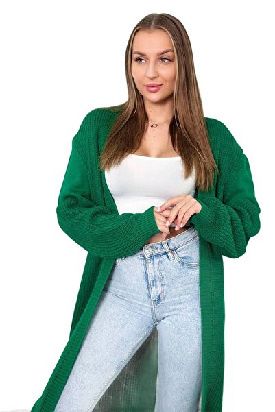 Kesi Sweter długi kardigan zielony