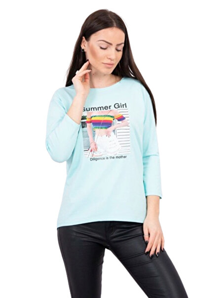 Kesi Girls' printed summer blouse, mint