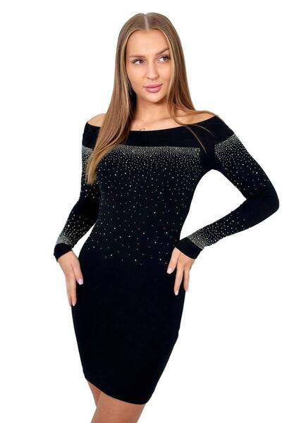Kesi Rochie tricotată cu umerii goi, neagră