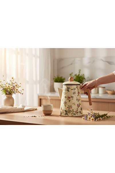 Generic A metal coffee pot with a distinctive pattern and a capacity of 1.8 l...