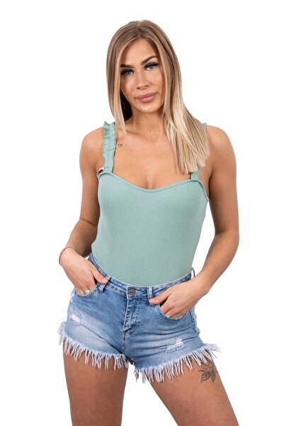 Kesi Bluzka body na ramiączkach ciemno miętowa