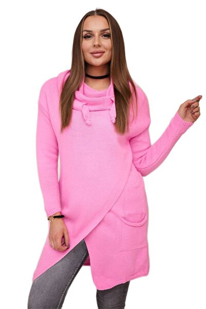 Kesi Sweter z kopertowym dołem jasno różowy