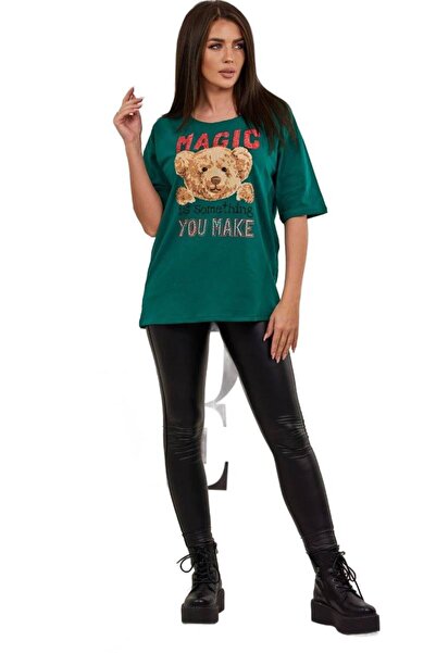 Kesi Bluzka z nadrukiem Magic zielona