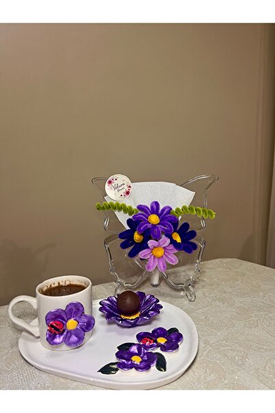 Velura Flowers Kelebek Standlı Şönil Papatya Buketi - Dekoratif Mini Hediye A...