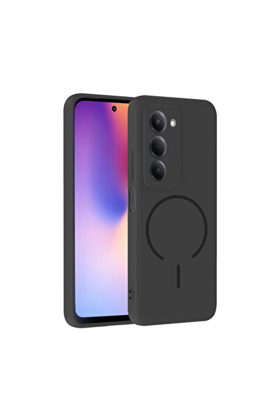 Paladyum Case غطاء ميتا من السيليكون الأسود متوافق مع هاتف Redmi 15 مع ميزة M...