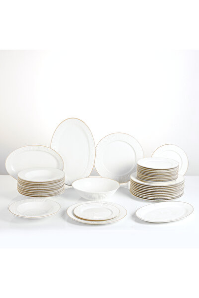 Malooki Porcelain dinner service 40 pieces Sun, plate set 12 people relief de...