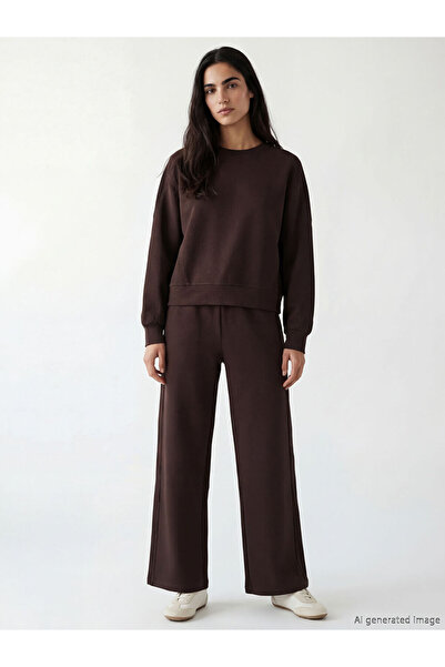 LC Waikiki Bisiklet Yaka Oversize Kadın Sweatshirt