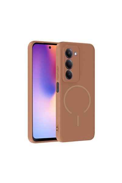 Paladyum Case غطاء ميتا من السيليكون البني المتوافق مع Redmi 15 ومزود بتقنية ...