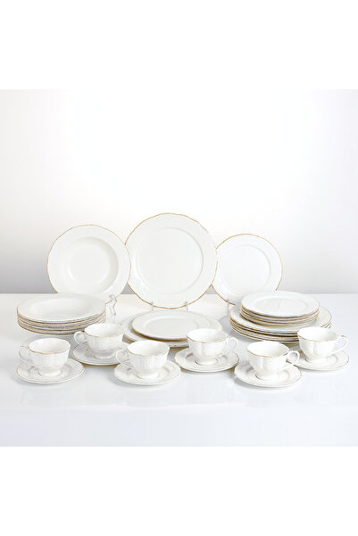 Malooki Porcelain dinner service 30 pieces Antique set of plates and cups 6 p...