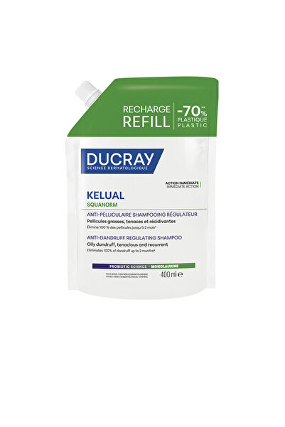 Ducray Kelual Squanorm Shampoo Gegen Fettige Haut Und Schuppen, Nachfüllpacku...
