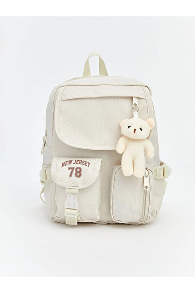 LC Waikiki Lcw Accessories Beige New Jersey Printed Girl Backpack