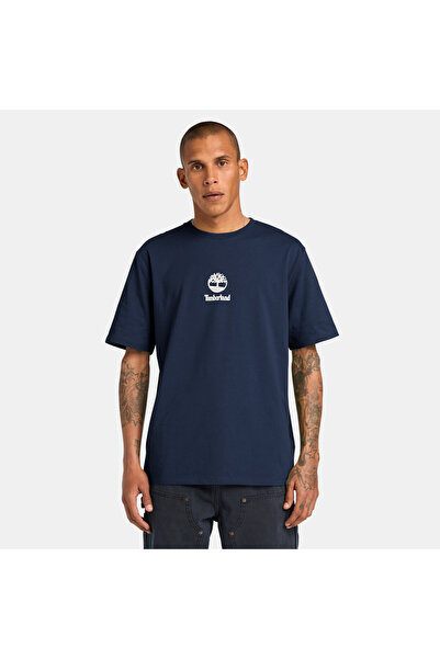 Timberland T-shirt sa kratkim rukavima i logotipom Print Stack, muška tamnopl...