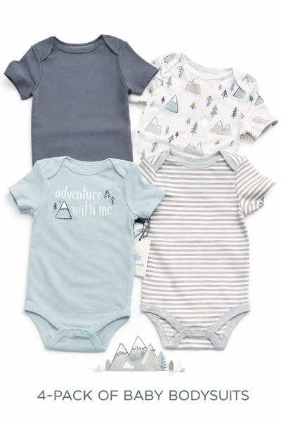 Cloud Island Baby Bodysuit 4-Pack Adventure Print Set