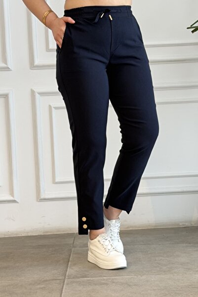 yb yağmur butik Elastic Waist Asymmetrical Trousers