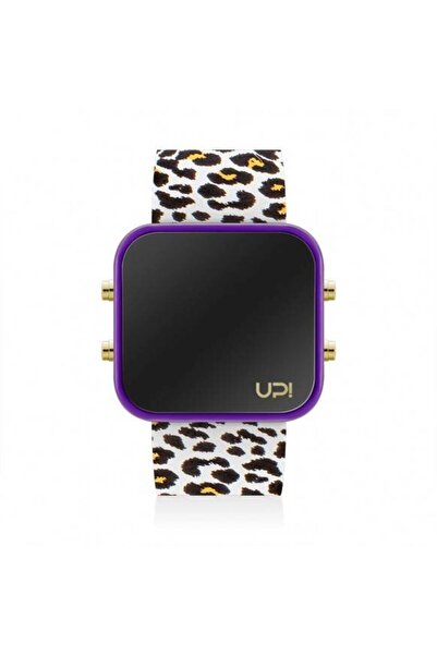 Up! Watch Upwatch Led Gold Purple Leopard Unisex Wristwatch