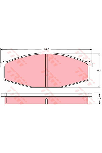 TRW Σετ τακάκια φρένων, δισκόφρενο Gdb747 Nissan 280Zx,Zxt/Patrol Gr IV/Patro...