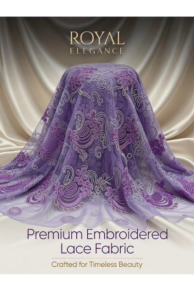 MEKİK MANİFATURA Silvery Embroidered Dant Lace Aş