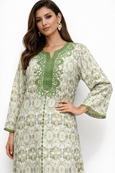 THOGUE جلابية نسائية قطن فخمة بتطريز تراثي