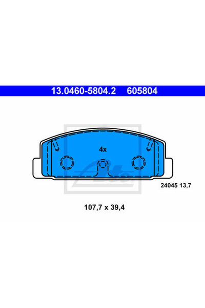 Ate Σετ τακάκια φρένων, δισκόφρενο 13.0460-5804.2