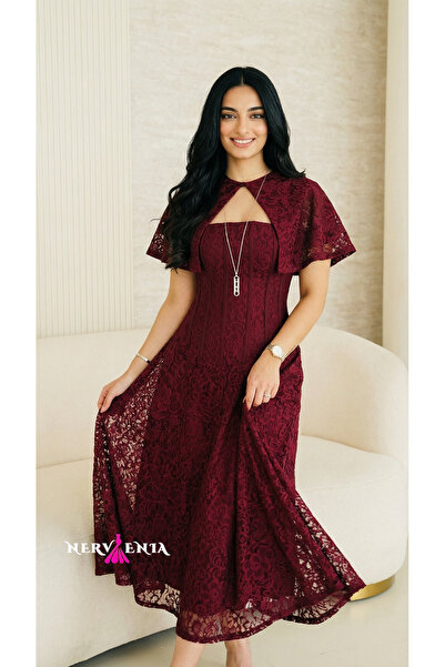narvenia Eid dress, Haimora Lace cape midi