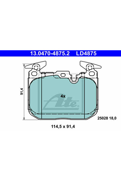 Ate Σετ τακάκια φρένων, δισκόφρενο 13.0470-4875.2
