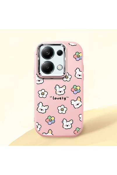 ucuc حافظة سيليكون وردية اللون متوافقة مع هاتف Poco M6 Pro 4G مزودة بـ ماصّ ل...