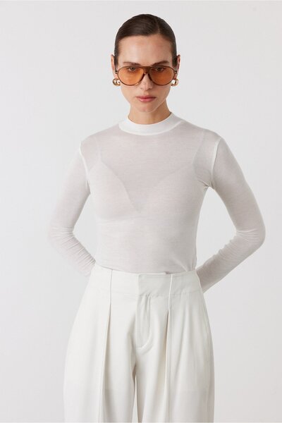 FACETTE Pamuk komada Proziran Visoka kragna Body Vhite