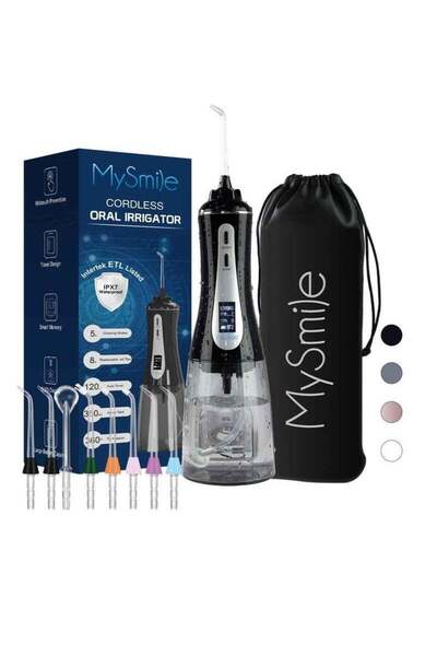 mysmile Powerful Cordless Water Dental Flosser Portable Oral Irrigator with O...
