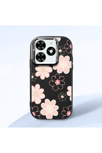 ucuc حافظة سيليكون سوداء متوافقة مع هاتف Infinix Smart 8/8 Pro مع حماية للكام...