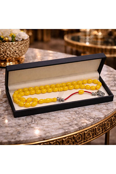Generic A luxurious and elegant yellow rosary with a luxurious box – a sophis...