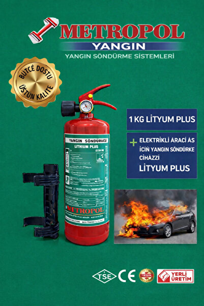 METROPOL Yangın 1 kg bir adet elektrik araç yangın söndürücü,akü yangın söndü...
